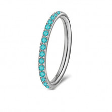 Кликер из титана с фианитами Light Blue 1.2х10 мм.