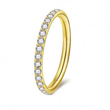 Кликер из титана Gold с фианитами Clear