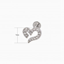 Лабрет из титана с кристаллами ОМ 1.2х6