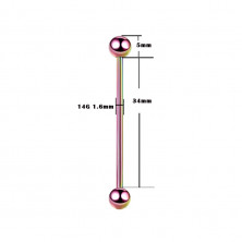 Штанга для индастриала 34мм из титана Rainbow