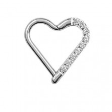 Кликер-сердце из титана с кристаллами Clear