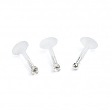 Лабрет из биофлекса с камнем