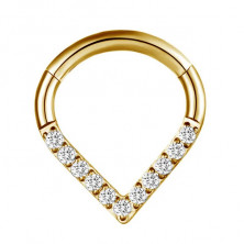 Кликер в форме капли из титана Gold с кристаллами Swarovski