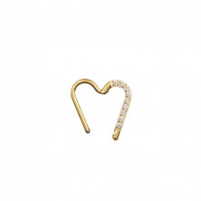 Кликер-сердце из титана Gold с цирконами
