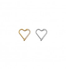 Кликер-сердце из титана Gold с цирконами