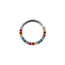 Кликер из титана 1.2х10 мм. с 15 стразами